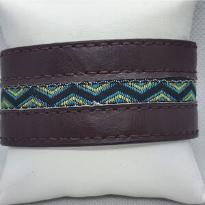 Guang Tong Brown & Blue Chevron Bracelet